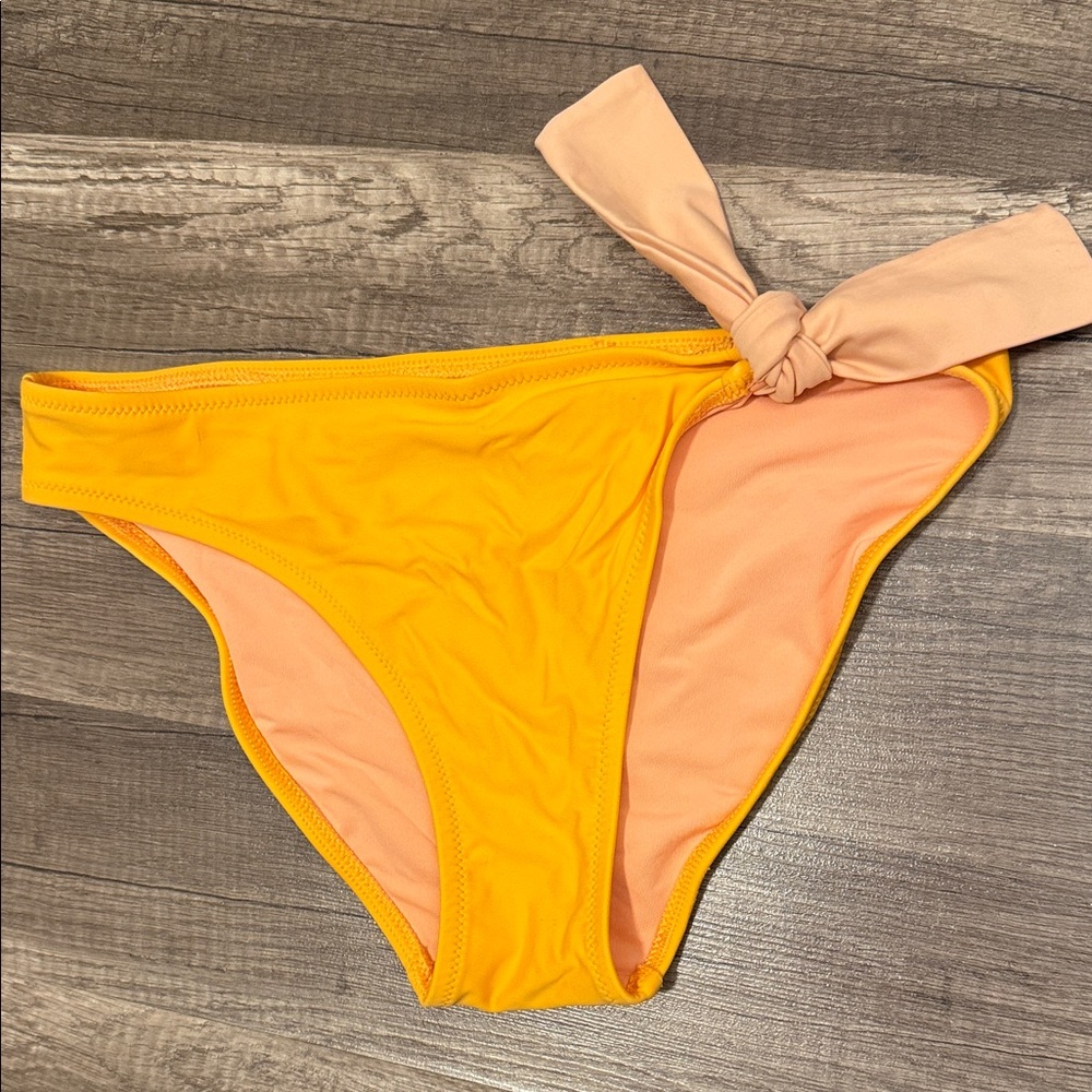 Aerie SMALL Yellow and Peach Bikini Bottoms with Bow